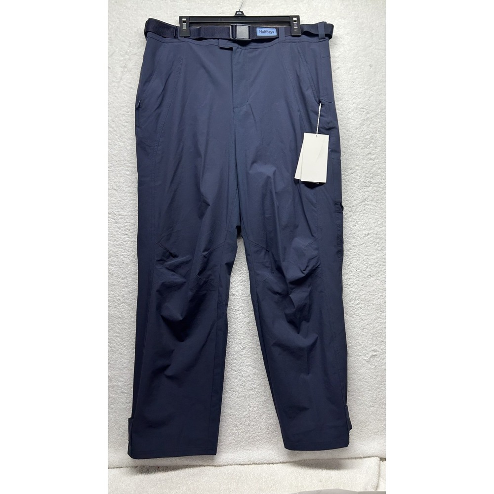 Halfdays Womens Size L Blue Belted Bastille Trail Pants New (T3)